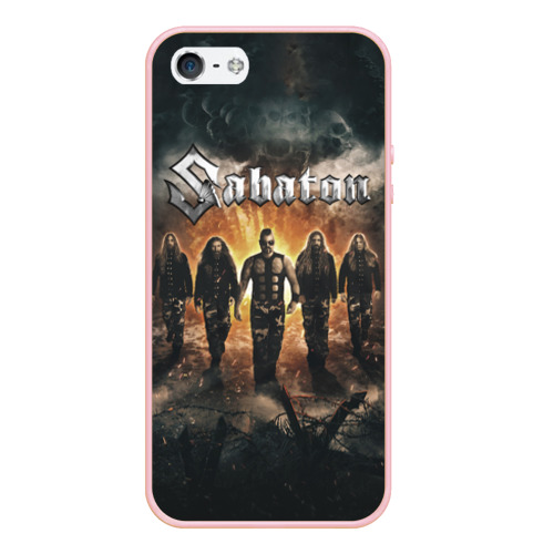 Чехол для iPhone 5/5S матовый Sabaton Band, цвет светло-розовый