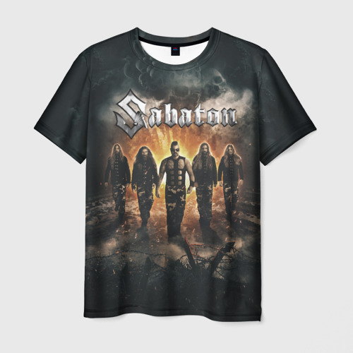 Мужская футболка с принтом Sabaton Band, вид спереди №1