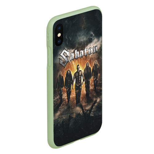 Чехол для iPhone XS Max матовый Sabaton Band, цвет салатовый - фото 3