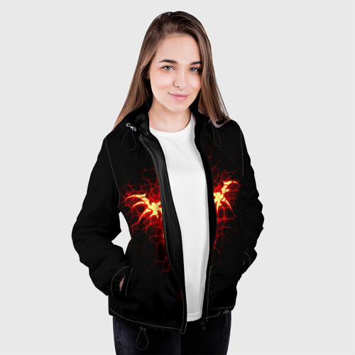Женская куртка 3D Огненный Дракон, цвет черный - фото 4
