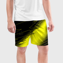 Мужские шорты спортивные Черно-желтый стиль для фитнеса - фото 2