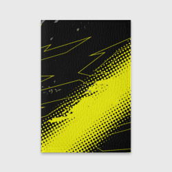 Обложка для паспорта матовая кожа Черно-желтый стиль для фитнеса