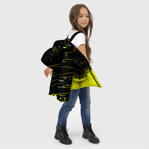 Зимняя куртка для девочек 3D Черно-желтый стиль для фитнеса, цвет красный - фото 6