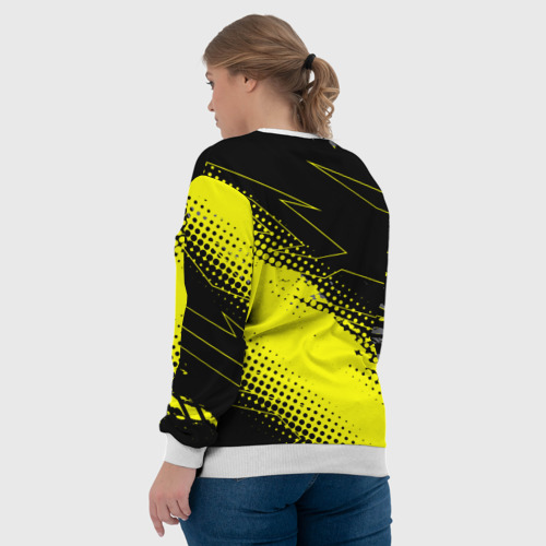 Женский свитшот 3D Черно-желтый стиль для фитнеса, цвет 3D печать - фото 7