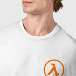 Футболка с принтом Half-life для мужчины, вид на модели спереди №4. Цвет основы: белый