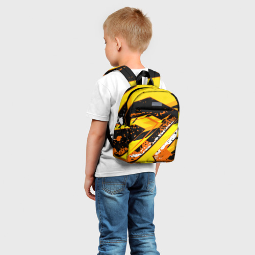 Детский рюкзак 3D с принтом Orange cheeky rust, фото на моделе #1