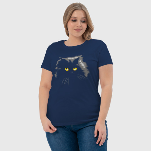 Женская футболка хлопок с принтом Грозовой, кошак (пушистый), фото #4