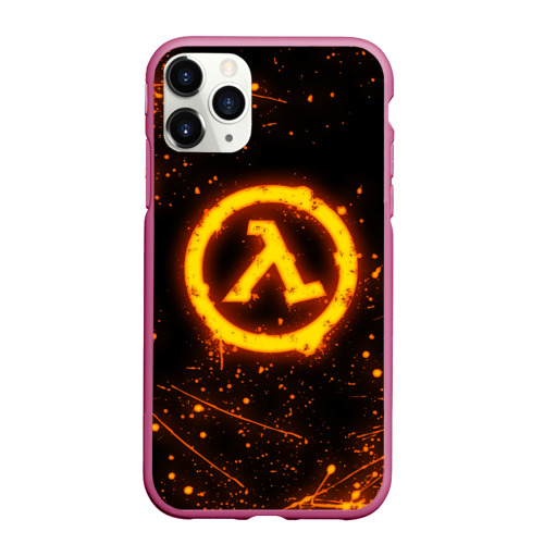 Чехол для iPhone 11 Pro Max матовый Half-life, цвет малиновый