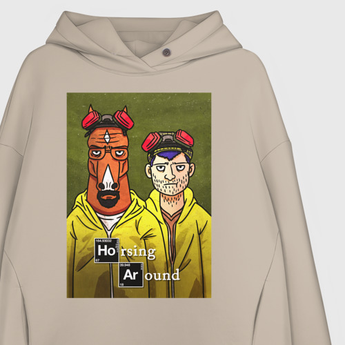 Женское худи Oversize хлопок BoJack Horseman, цвет миндальный - фото 3