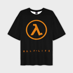 Мужская футболка oversize 3D Half-life orange logo