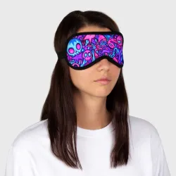 Маска для сна 3D Неоновые черепа - фото 2