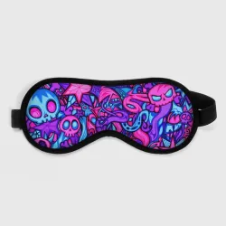 Маска для сна 3D Неоновые черепа