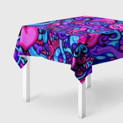 Скатерть 3D Неоновые черепа