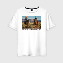 Женская футболка хлопок Oversize Westworld Landscape
