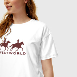 Женская футболка хлопок Oversize Westworld - фото 2