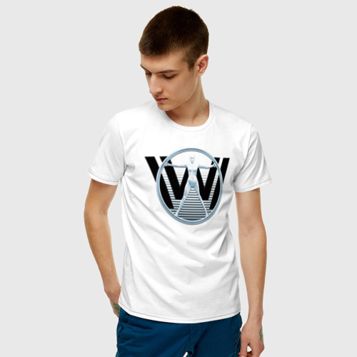 Мужская футболка хлопок Westworld, цвет белый - фото 3