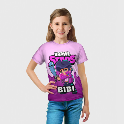 Детская футболка 3D BRAWL STARS BIBI, цвет 3D печать - фото 5