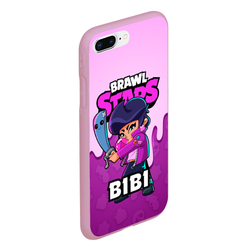 Чехол для iPhone 7Plus/8 Plus матовый BRAWL STARS BIBI, цвет розовый - фото 3