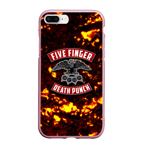 Чехол для iPhone 7Plus/8 Plus матовый Five Finger Death Punch, цвет розовый