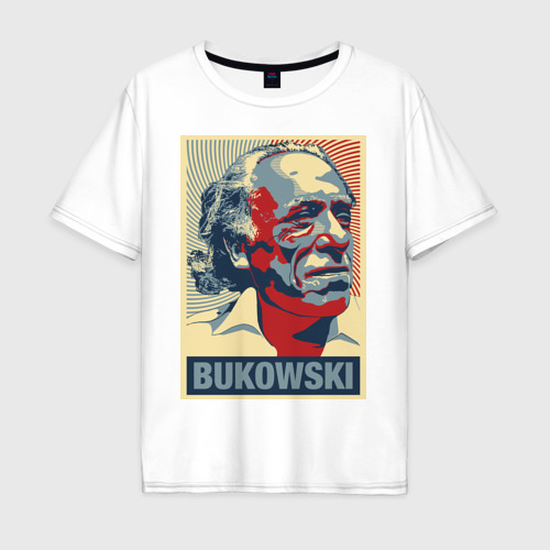 Мужская футболка из хлопка оверсайз с принтом Чарльз Буковски, вид спереди №1