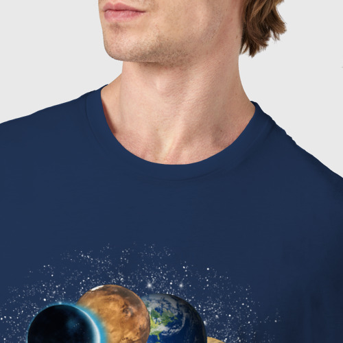 Мужская футболка хлопок Планетный Цикл, цвет темно-синий - фото 6