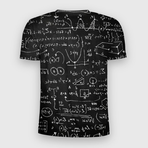 Мужская футболка 3D Slim с принтом Математические формулы, вид сзади #1