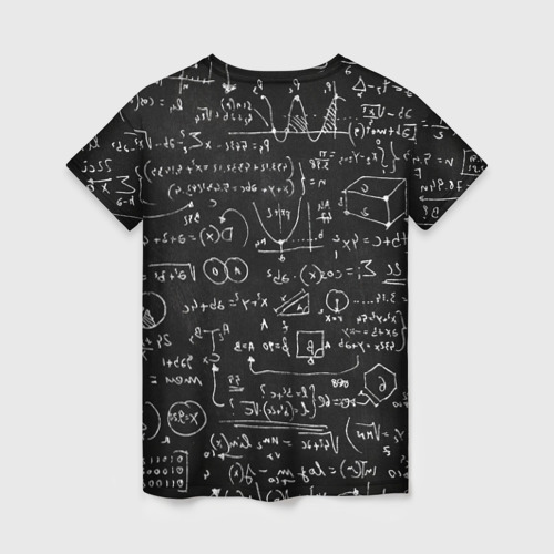 Женская футболка 3D с принтом Математические формулы, вид сзади #1
