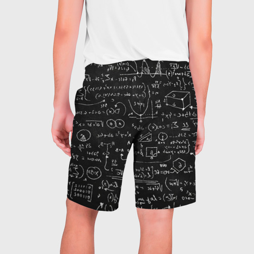Мужские шорты 3D с принтом Математические формулы, вид сзади #1