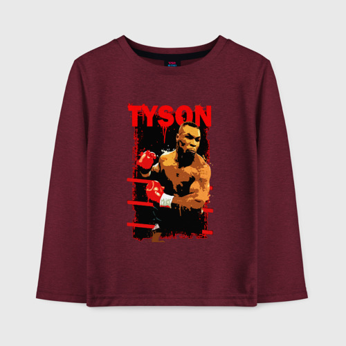 Детский лонгслив хлопок Tyson, цвет меланж-бордовый