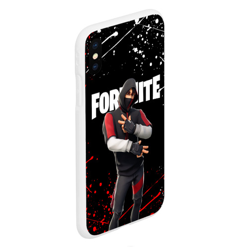 Чехол для iPhone XS Max матовый Fortnite IKONIK Фортнайт, цвет белый - фото 3