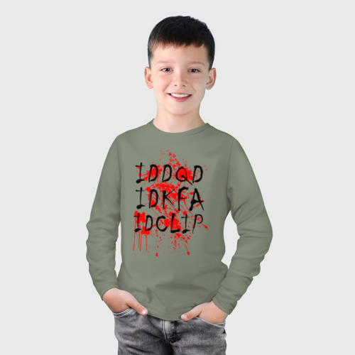 Детский лонгслив хлопок с принтом DOOM CHEATS (+cпина), фото на моделе #1