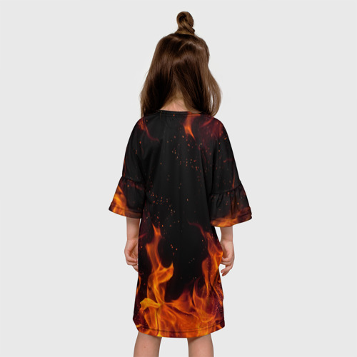 Детское платье 3D с принтом Manowar, вид сзади #2