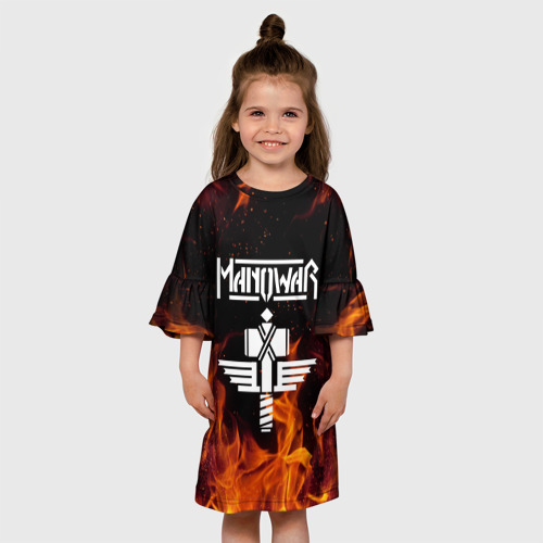 Детское платье 3D с принтом Manowar, вид сбоку #3