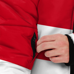 Куртка с принтом Детройт Ред Уингз для мужчины, вид на модели спереди №3. Цвет основы: черный