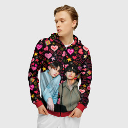 Мужская толстовка 3D на молнии BTS: пейринг ВиГуки - фото 2