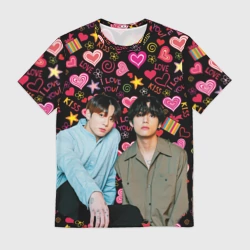 Мужская футболка 3D BTS: пейринг ВиГуки