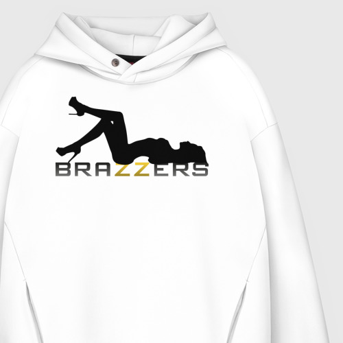 Мужское худи Oversize хлопок Brazzers, цвет белый - фото 4