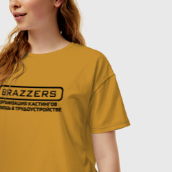Женская футболка хлопок Oversize Brazzers организация кастингов помощь в трудоустройстве - фото 2
