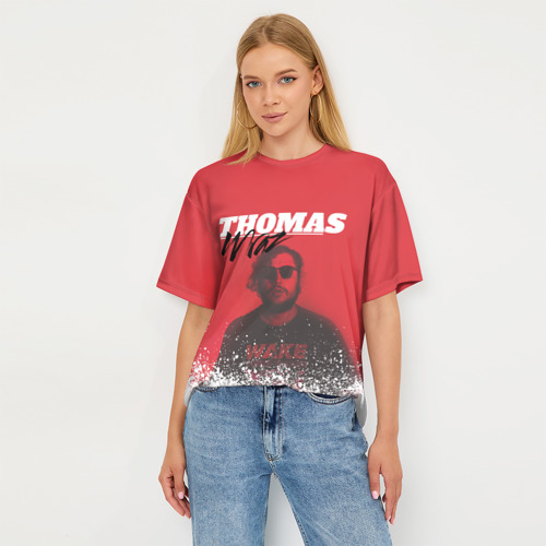Женская футболка oversize 3D Thomas Mraz, цвет 3D печать - фото 5