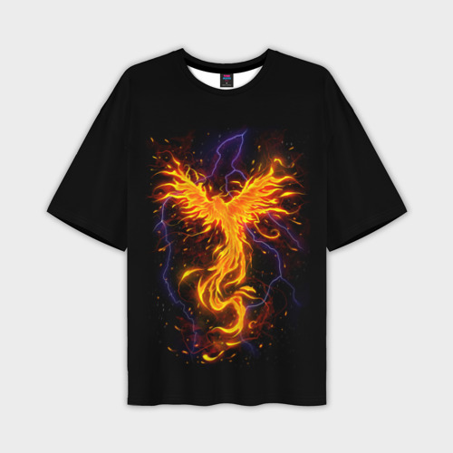 Мужская футболка oversize 3D Phoenix, цвет 3D печать