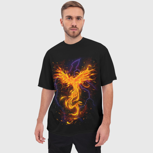 Мужская футболка oversize 3D Phoenix, цвет 3D печать - фото 3