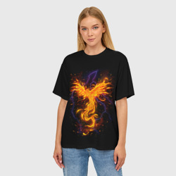 Женская футболка oversize 3D Phoenix - фото 2