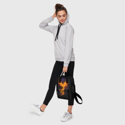 Рюкзак с принтом Phoenix для женщины, вид на модели спереди №4. Цвет основы: белый