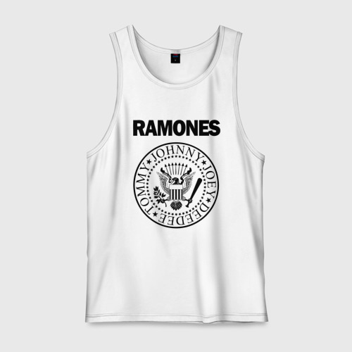 Мужская майка хлопок Ramones Рамонес, цвет белый