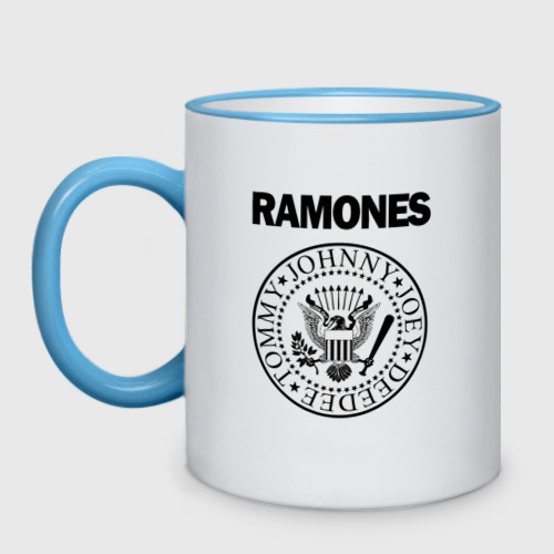 Кружка двухцветная Ramones Рамонес, цвет Кант небесно-голубой