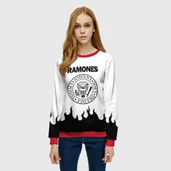 Женский свитшот 3D Ramones black logo - фото 2