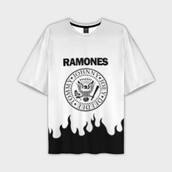 Мужская футболка oversize 3D Ramones black logo