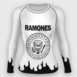 Женский рашгард 3D Ramones black logo