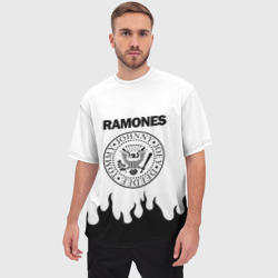 Мужская футболка oversize 3D Ramones black logo - фото 2