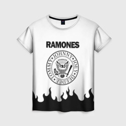 Женская футболка 3D Ramones black logo